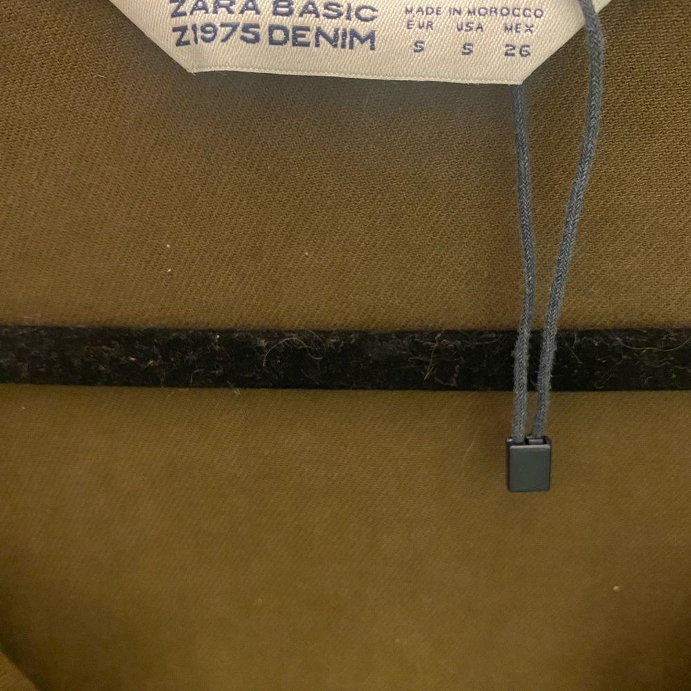 Zara Basic Denim Patch Utility Jacket Midi Zip Up… - image 6